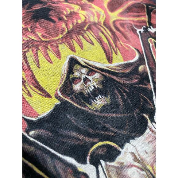 Vintage The Mountain Skeleton Motorcycle T-Shirt Men’s Size 2XL Charcoal - Picture 8 of 9